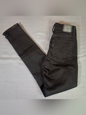 Levi’s 721 High Rise Skinny Jeans Women’s W27 Black Stretch Denim